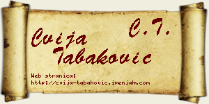 Cvija Tabaković vizit kartica